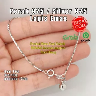 Gelang Italy Perak 925 Lapis Mas Putih Gelang Kaki Perak 925 Gelang Tangan Perak 925 Lapis Mas Putih