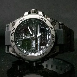 JAM TANGAN PRIA CASIO G-SHOCK DUAL TIME RUBBER ANTI AIR  30 METER GST-8600 DIGITAL ANALOG