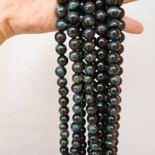 supplier akik tiger eye hitam 10mm natural bongkah gelang kalung batu black biduri sepah bacan bahan