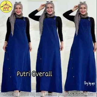 OVERALL JEANS PUTRI SIZE [ L - XXL ]