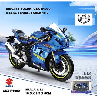 Diecast miniatur Sepeda Motor SUPERBIKE SUZUKI GSX-R1000 Skala 1:12