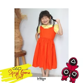 REAL PIC Squid Game Doll Play Dress Baju Anak Lucu by Ichigo Katun Nyaman ORI ASLI