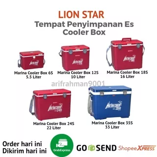 Lion Star Marina Cooler Box 6s , 12s , 18s , 24s , 35s , 55 Liter , 72 Liter Cool Box Mini Kotak Penyimpanan Es Makanan