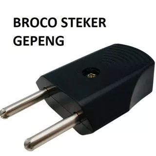 BROCO STEKER GEPENG KUNINGAN/ STEKER GEPENG BROCO HITAM