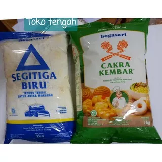 TERIGU SEGITIGA BIRU/TERIGU CAKRA KEMBAR/TERIGU BOGASARI KEMASAN 1KG