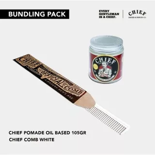 Chief Bundling : Chief Pomade Oilbased Classic 105 Gram + Sisir Chief Carbon