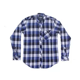 308 ABSLTUNSCRD - SHIRT FLANEL WHITE BLACK BLUE - WHITE