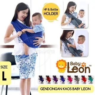 BABY LEON + KANTONG Gendongan Bayi Depan Polos Kaos Geos Polos Murah Best Seller BY-44 Hipseat