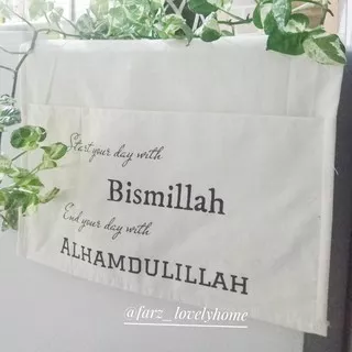 Cover Kulkas quote  Bismillah / penutup atas kulkas / alas atas kulkas / blacu