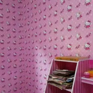 Wallpaper Sticker Uk.45cmx10meter  Hello Kitty Hk wps62 Hiasan Dinding