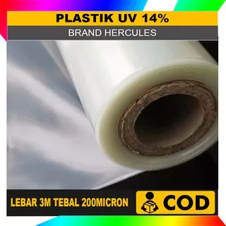 Plastik uv Green House Hidroponik lebar 3 meter 200 Micron ultraviolet