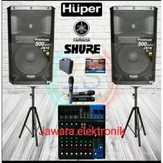 Paket lengkap speaker Huper 15 inch Js 10 plus mixer yamaha mg 10 xu
