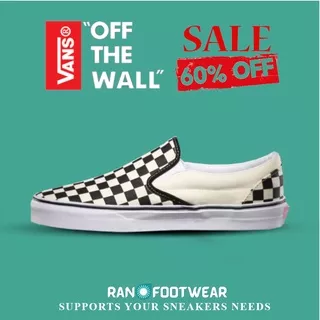 SEPATU VANS SLIP ON CLASSIC CHECKERBOARD OFF WHITE BLACK BNIB HIGHT QUALITY PREMIUM SEPATU SNEAKERS PRIA WANITA VANS SPATU SLIP-ON KEKINIAN ORIGINAL