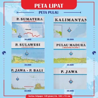 Peta Lipat Pulau Peta Besar Peta Pulau Sumatera Kalimantan Sulawesi Madura Bali Jawa