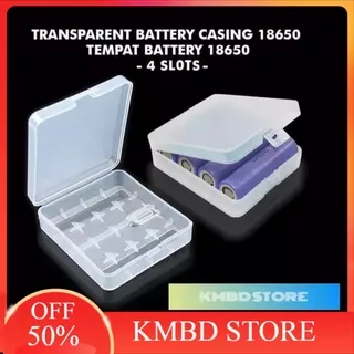 Kotak Tempat Baterai / Battery Box Case 4 Slots 18650 Transparent