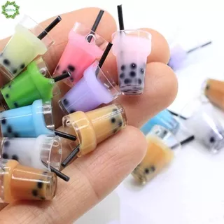 Cod Qipin Lovely 10Pcs Mixed Milk Tea Resin Charms DIY Findings Earrings Pendants Jewelry accessories