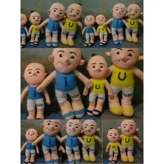 Boneka karakter anak cowok lucu tokoh film kartun malaysia Ipin Upin ukuran L besar 1set 50cm SNI OK