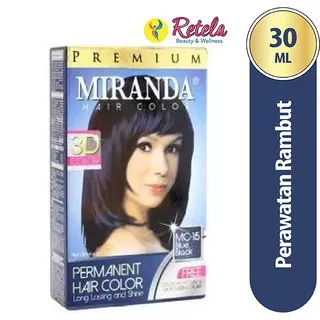 Miranda Hair Color Mc-15 Blue Black 30Ml/ Miranda Hair Color Premium/Hair Color Cream/Pewarna Rambut