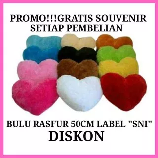 BANTAL LOVE CINTA BULU RASFUR (promo gratis suvenir cantik)