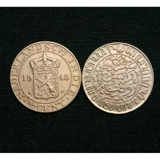 Koin kuno 1/2 Cent Nederlan indie th 1945