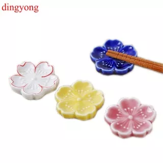 DINGYONG Ceramic Cherry Blossom Chopsticks Stand Multicolor Chopsticks Rack Pen Holder Ceramic Crafts