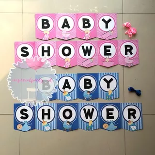 Banner Bunting Flag Baby Shower Boy Girl Pink Blue