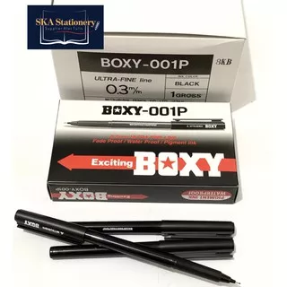 Bolpen/Ballpoint/Pulpen/Ballpen Boxy 001 Hitam (Pcs)