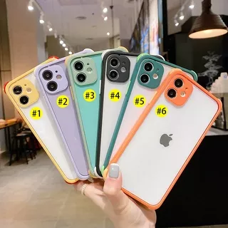 iPhone 12 Pro Max Xs Max Solid Color Contrast Shockproof Mobile Phone Case Cover Accessories Gadgets iPhone 11 Pro Max X XR SE 2020 12 Mini 7/8 Plus Acrylic Clear Colorful Apple Case