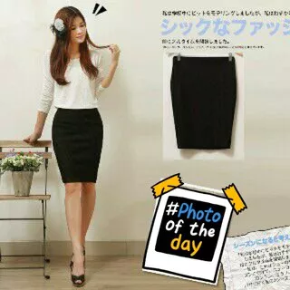 Rok - Rok Maxi - Bawahan Wanita Rok Span Pendek Hitam Formal Promo