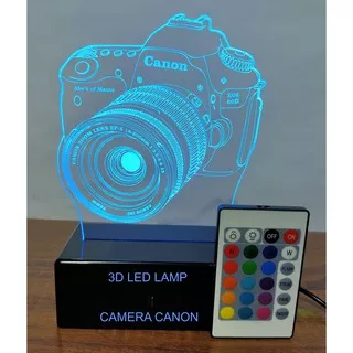 LAMPU TIDUR LAMPU MEJA CAMERA CANON 3D LED LAMP BASE LAMP PANJANG UFA LIGHT REMOTE 16 WARNA LAMPU