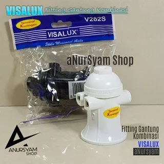 Fitting Gantung Kombinasi VISALUX V282 / Fitting Gantung Lampu 2 Colokan Cabang