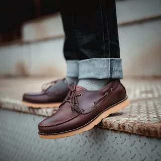 KENZIO LIBERTY 01 BROWN - Sepatu Kulit Pria Casual Boat Formal Kuliah Santai Cowok Original Shoes