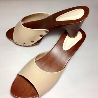 Import Terlaris Fsb - Sandal Pump Heels Wanita (Ag 03 - Hitam) Te XC150 High Heels Kayu Cream - Hi