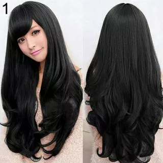 Wig Curly Panjang poni samping (Valensia Hair)