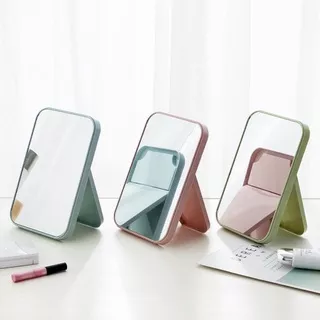 Cermin Kaca Meja Lipat Persegi Portable Beauty Mirror Rias Make Up Min