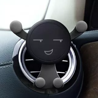 Universal No Magnetic Gravity Car Mobile Phone Holder / Smile Face Air Vent Clip Phone GPS Mount / in Car Smartphone Stand / For iPhone 11 Pro XS Max Android Phone Xiaomi Huawei Samsung