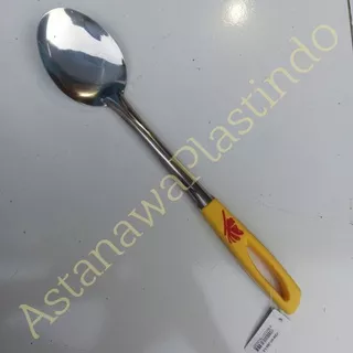 Yakima spatula sendok sayur stainless steel gagang kuning plastik