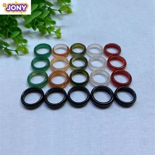 Cincin Batu Akik Merah Hijau Hitam Warna-Warni Untuk Unisex Charms