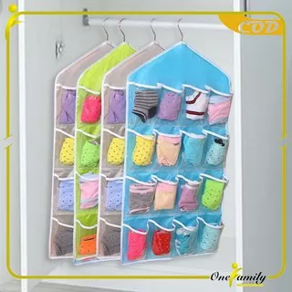 ONE-C134 Pouch Gantung 16 Saku Dinding Storage Bag Organizer Wall Pocket Korean Style Hanger Murah