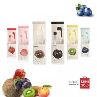 TERMURAH! Miniso Earphone Kabel dengan Mic - Fruit Series 100% ORIGINAL