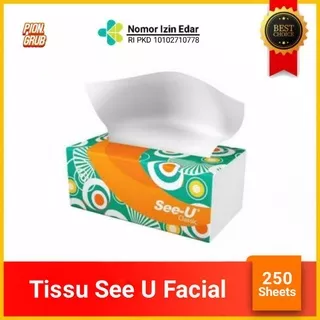 Tissue See U 250 Sheets 2 ply Facial Clasic Murah & Original | Tisu See-U 250`Sheets | Tissu Wajah 250s 2ply | Face Tisue