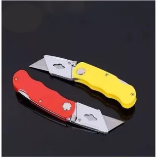 Pisau Cutter Lipat Foldable Cutter Knife refil isi 5 pcs