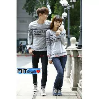 KAOS COUPLE LENGAN PANJANG PARIS FLOWER LP