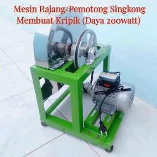 Mesin Rajang Singkong & Alat Pemotong Perajang Umbi / Membuat Kripik - Dinamo mini 200watt