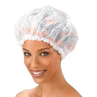 Shower Cap Motif / Penutup Kepala mandi Motif / Waterproof Elastic Lace Shower Bouffant Hair Bath