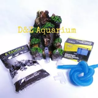 Paket Lengkap Miniatur Air Terjun Aquascape Aquarium Paket Tebing Air Terjun Khusus GOSEND