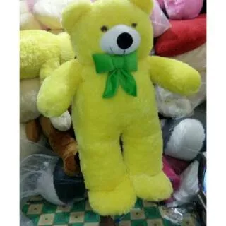 Boneka Beruang Lucu Giant Warna Kuning Lemon Pita Hijau Jumbo