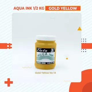 Cat Sablon Kardus, Kertas & Styrofoam Aqua Ink - 1/2 Kg  - Warna Gold Yellow