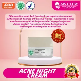 Acne Night Cream Ms Glow / Pemutih Wajah / Perawatan Kecantikan Termurah Premium Berkualitas