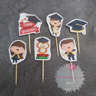 Cake Cupcake Topper Kue Happy Graduation Wisuda Lulus